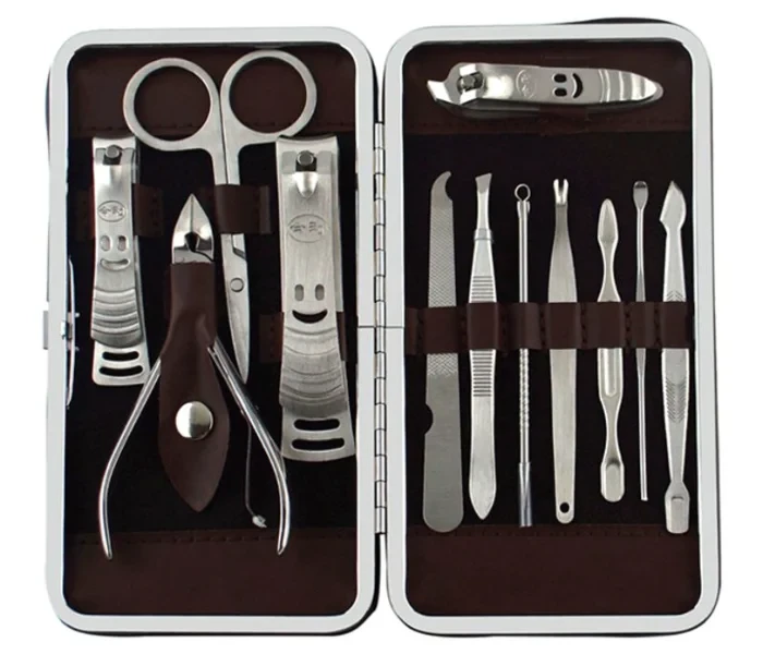 Miss Beauty Set Of 12 Piece Manicure Pedicure Nail Clipper Set With Luxury Suitcase - Stainless Steel